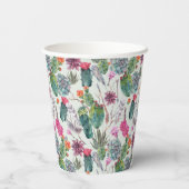 エキゾチックボホ水彩サボテン&スクレントパターン 紙コップ (裏面)