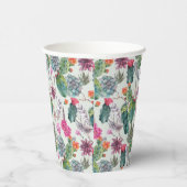 エキゾチックボホ水彩サボテン&スクレントパターン 紙コップ (右)