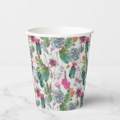 エキゾチックボホ水彩サボテン&スクレントパターン 紙コップ (正面)