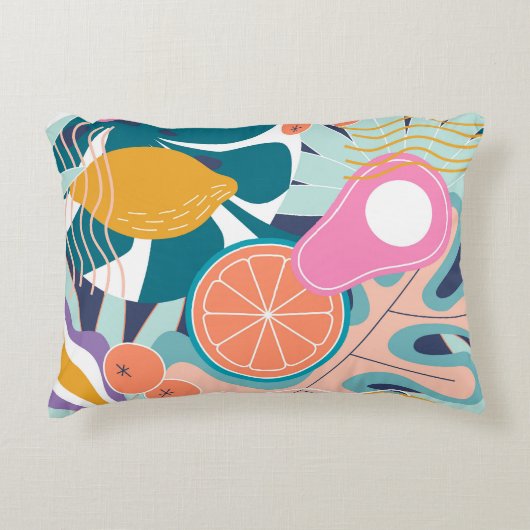 エキゾチックモダンなジャングルコラージュ。 アクセントクッション (正面)