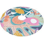 エキゾチックモダンなジャングルコラージュ。 ブラッシュドポリエステルツリースカート (アングル)