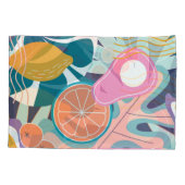 エキゾチックモダンなジャングルコラージュ。 枕カバー (裏面)