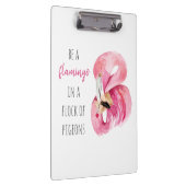 エキゾチックモダンなピンクの水の色のフラミンゴと引用文 クリップボード (右)