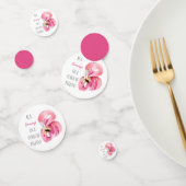 エキゾチックモダンなピンクの水の色のフラミンゴと引用文 コンフェッティ (グループ)