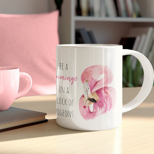 エキゾチックモダンなピンクの水の色のフラミンゴと引用文 コーヒーマグカップ