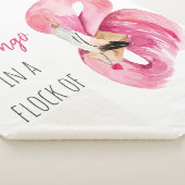 エキゾチックモダンなピンクの水の色のフラミンゴと引用文 シェルパブランケット (3/4)