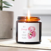 エキゾチックモダンなピンクの水の色のフラミンゴと引用文 スクエアシール