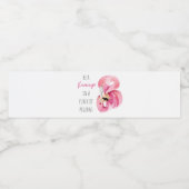 エキゾチックモダンなピンクの水の色のフラミンゴと引用文 ペットボトルラベル (シングルラベル)