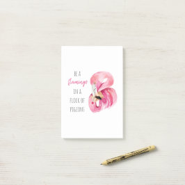 エキゾチックモダンなピンクの水の色のフラミンゴと引用文 ポストイット