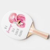 エキゾチックモダンなピンクの水の色のフラミンゴと引用文 卓球ラケット (横)