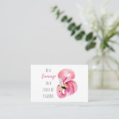 エキゾチックモダンなピンクの水の色のフラミンゴと引用文 名刺 (スタンド正面)