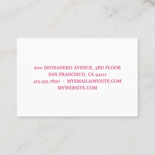 エキゾチックモダンなピンクの水の色のフラミンゴと引用文 名刺 (裏面)