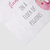 エキゾチックモダンなピンクの水の色のフラミンゴと引用文 薄葉紙 (詳細)