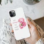 エキゾチックモダンなピンクの水の色のフラミンゴと引用文 iPhone 11Pro MAXケース<br><div class="desc">エキゾチックモダンなピンクの水の色のフラミンゴと引用文</div>