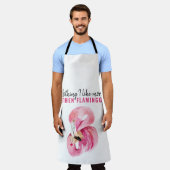エキゾチックモダンなピンクの水の色フラミンゴギフト エプロン (着用した状態)