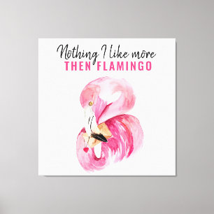 エキゾチックモダンなピンクの水の色フラミンゴギフト キャンバスプリント