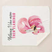 エキゾチックモダンなピンクの水の色フラミンゴギフト シェルパブランケット (正面(横))