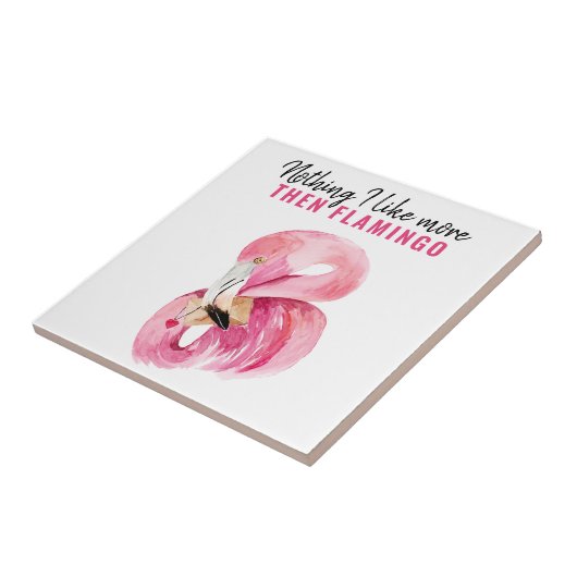 エキゾチックモダンなピンクの水の色フラミンゴギフト タイル (側面)