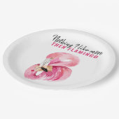 エキゾチックモダンなピンクの水の色フラミンゴギフト ペーパープレート (アングル)