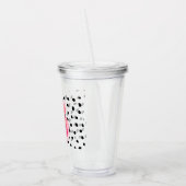 エキゾチックモダンなピンクの水の色フラミンゴ&ドット アクリルタンブラー (左)