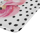 エキゾチックモダンなピンクの水の色フラミンゴ&ドット カッティングボード (角)