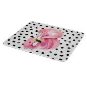 エキゾチックモダンなピンクの水の色フラミンゴ&ドット カッティングボード (角)