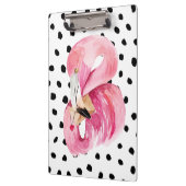 エキゾチックモダンなピンクの水の色フラミンゴ&ドット クリップボード (左)