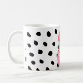 エキゾチックモダンなピンクの水の色フラミンゴ&ドット コーヒーマグカップ (左)