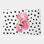 エキゾチックモダンなピンクの水の色フラミンゴ&ドット ドアマット (正面)