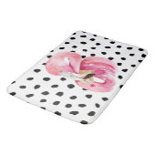 エキゾチックモダンなピンクの水の色フラミンゴ&ドット バスマット (アングル)