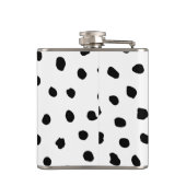 エキゾチックモダンなピンクの水の色フラミンゴ&ドット フラスク (裏面)