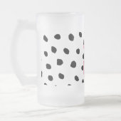 エキゾチックモダンなピンクの水の色フラミンゴ&ドット フロストグラスビールジョッキ (左)