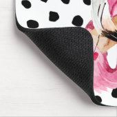 エキゾチックモダンなピンクの水の色フラミンゴ&ドット マウスパッド (コーナー)