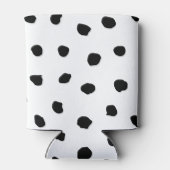 エキゾチックモダンなピンクの水の色フラミンゴ&ドット 缶クーラー (裏面)