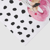 エキゾチックモダンなピンクの水の色フラミンゴ&ドット 薄葉紙 (詳細)