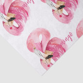 エキゾチックモダンなピンク色のフラミンゴ模様 薄葉紙 (詳細)