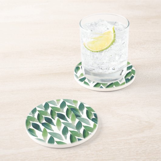 エキゾチックモダングリーンボヘミアン自然 コースター (側面)