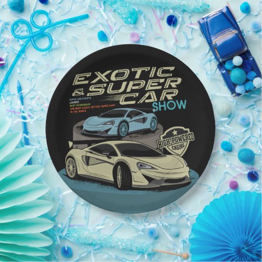エキゾチックモダンスーパーカー |ハイパーカー ペーパープレート (パーティー)