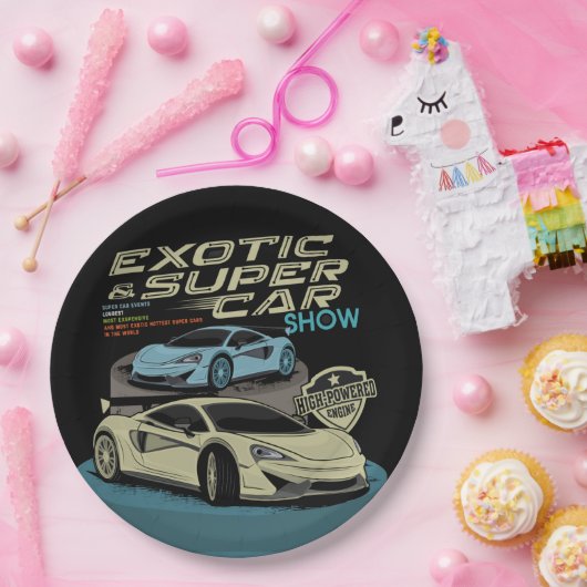 エキゾチックモダンスーパーカー |ハイパーカー ペーパープレート (パーティー)