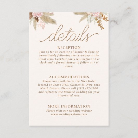 エキゾチックモダンボホトロピカル結婚ズ エンクロージャーカード (正面)