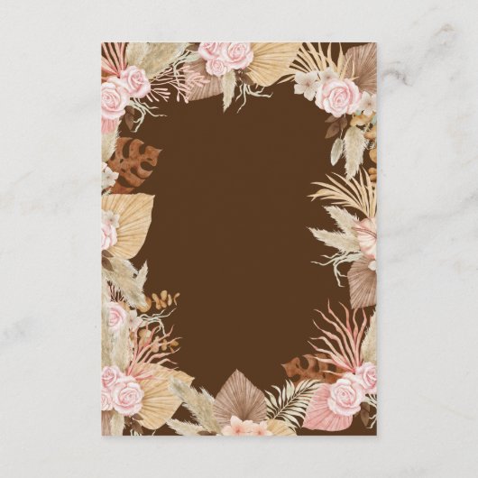 エキゾチックモダンボホトロピカル結婚ズ エンクロージャーカード (裏面)