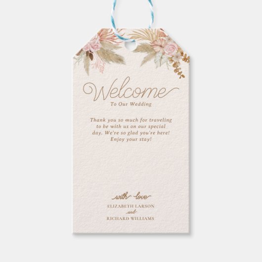 エキゾチックモダンボホトロピカル結婚ズ ギフトタグ (正面)