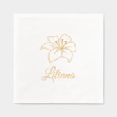 エキゾチックリリーフラワー名前をカスタムする 箔ナプキン (正面)