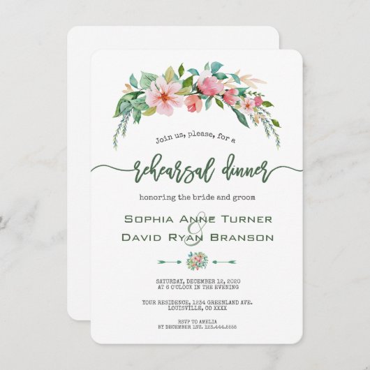 エキゾチックルアウ(ハワイ式宴会)熱帯フローラリハーサルディナー 招待状 (正面/裏面)