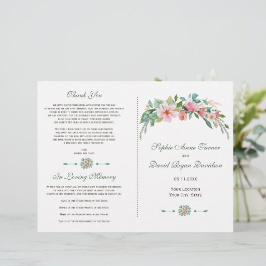 エキゾチックルアウ（ハワイ式宴会）熱帯フローラ結婚式 プログラム (スタンド正面)