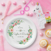 エキゾチックルアウ(ハワイ式宴会)熱帯水の色のフローラ ペーパープレート (パーティー)