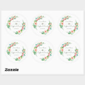 エキゾチックルアウ(ハワイ式宴会)熱帯水の色のフローラ ラウンドシール (シート)