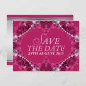 エキゾチックレースのようピンク日付はがき保存 案内ポストカード (正面/裏面)