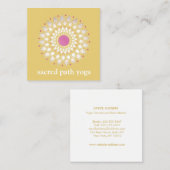 エキゾチックロータスイエローフローラウェルネスセラピスト スクエア名刺 (正面/裏面)