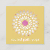 エキゾチックロータスイエローフローラウェルネスセラピスト スクエア名刺 (正面)